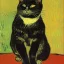 Placeholder: Portrait of a cat by Van Gogh