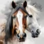 Placeholder: ((best quality)), ((masterpiece)), ((realistic,digital art)), (hyper detailed), Willem Haenraets style portrait of a wild Horse head, rule of thirds, painted by Willem Haenraets, white background with some splatters