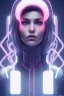 Placeholder: cyberpunk, head, women, portrai, tron