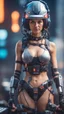 Placeholder: portrait of hottest woman wearing head set body helmet rig with adjustable keyboard on stomach,bokeh like f/0.8, tilt-shift lens 8k, high detail, smooth render, down-light, unreal engine, prize winning