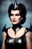 Placeholder: portrait of teresa orlowski as evil queen in black leather gown, leather, angry, stern look, volumetric lighting, particales,highly detailed,cinematic, deep colours,8