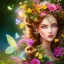 Placeholder: bright fairy, beautiful portrait, flowery landscape