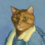 Placeholder: Portrait of a cat by Van Gogh