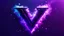 Placeholder: A cyberpunk logo of the letter "V". Purple. Indigo. Atmospheric. Floating dust particles. Small glitch effect.
