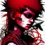 Placeholder: beautiful punk girl, hyper detailed, intricately detailed, illustration by <kilian eng> <Yoji Shinkawa>, darkred tones,