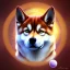 Placeholder: shiba inu pointing top right corner, psychic ethereal orbs