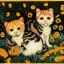 Placeholder: Portrait of kittens in a flower garden by Van Gogh