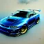 Placeholder: hyperrealism Drawing of 'Dark Blue Nissan Skyline GTR r34' three quarter frontal aerial view, by gaston bussiere, greg rutkowski, yoji shinkawa, yoshitaka amano, tsutomu nihei, donato giancola, tim hildebrandt,oil on canvas, cinematic composition,Sharp detail,extreme detail,fit full head inside picture,16k