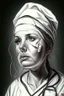 Placeholder: Specialty, nurse, job, medical equipment, lighting, needle, plaster, bandages, muzzle, nurse, drawing, portrait