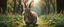 Placeholder: High-end hyperrealism epic cute rabbit chewing grass, inspired cinematic photography, symmetry forest alley background, Aesthetic combination of sage green and walnut and honey red, Vintage style with brown pure leather accents, Art Nouveau visuals with Octane Render 3D tech, Ultra-High-Definition (UHD) cinematic character rendering, Detailed close-ups capturing intricate beauty, Aim for hyper-detailed 8K