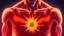 Placeholder: An reddish-orange star fires up inside of man's chest