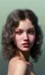 Placeholder: 1970's porno model , cute, angelic face with minor blemishes, beautiful, long flowing hair, wavy hair, curly hair، black eyes, head and shoulders portrait, cinematic, 8k, resolution concept art portrait by Greg Rutkowski, Artgerm, WLOP, Alphonse Mucha dynamic lighting hyperdetailed intricately detailed, bokeh, Stunning 8k ektar film scan