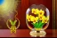 Placeholder: 1512857901 hypersigil photograph of a beautiful yellow and red orchid in a clear glass rococo inspired vase on a mirrored deco themed end table in a shadowy corner of a nouveau era room with wood paneling in the style of Robert maplethorpe, tropical birds, lizards, snakes, insects, gorgeous, shamanic, ethereal, photorealistic, embellishments, long shot, wide shot, dof, deep focus, 3d render