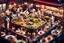 Placeholder: Tilt-shift photo of a crowded hotpot restaurant, miniature people eating, chefs making food, people at work, creative photography, miniature photography, beautiful lighting, ultra-detailed, unreal engine 8k, tiny people, video game masterpiece