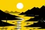 Placeholder: Ilustración minimalista de un river in yellow and black