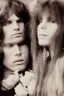 Placeholder: Jim Morrison and Pamela Courson ,music, ignoreNSFW, watermark, bohemian style , blurry,beautiful,elegant,roses, fantasy