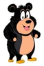 Placeholder: Pig in a black bear costume, as it would appear on Looney Tunes
