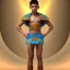 Placeholder: beautiful 12 year old arabic boy with curly hair and light blue eyes dressed in loincloth