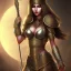 Placeholder: arab female warrior sexy big cleavage dark eyes ornate metal armour silks