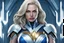 Placeholder: A realistic white blonde wonder woman in a titanium cybernetic blue suit, blue eyes, detalhado, designe perfeito, alta qualidade arestas perfeitas e simetricas ::n_desenho de estilo, Low-quality imperfection, boneco, game, anime
