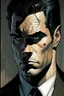 Placeholder: A comic portrait of Bruce Wayne