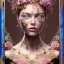 Placeholder: saphire ornate floral and botanical details, Glass, caustics, magic, intricate, high details