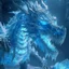 Placeholder: Giant horrific zombie dragon made of bones and ice, covered with glowing blue slime, photorealistic, unreal engine 5, masterpiece, trending on artstation