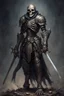 Placeholder: dark age armored skeleton knight with sword , death incarnate