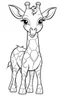 Placeholder: outline art for cute Giraffe coloring pages with sitch, white background, Sketch style, full body, only use outline, toddlers style, clean line art, white background, no shadows and clear and well outlined.