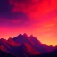 Placeholder: red evening sky over the mountain