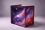 Placeholder: beautiful paintings of purple space on red rectangular box