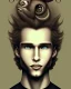 Placeholder: A skinny and relatively tall guy with wild curly blond hair, smiling with teeth and wearing black skinny jeans and a t-shirt