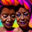 Placeholder: masterpiece, best quality, old woman, dark skinned, sparkling eyes, fluorescent skin, colorful makeup, afro, head shot, highly detailed body, sun light, 4K, RAW, depth of field, high contrast, realistic details, 24mm