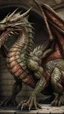 Placeholder: giant medieval dragon, epic, film grain, cinematic, renaissance painting style, front facing