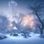 Placeholder: winter landscape, bells, ice, dreamy, science fiction