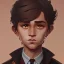 Placeholder: Portrait of a handsome brown haired little warlock kid by Nick Harris