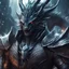 Placeholder: anime warrior king underworld dragon realm handsome powerful strong closeup surreal sci fi futuristic