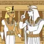 Placeholder: Pharaoh talks to his assistant, points his finger at him, and gives him orders