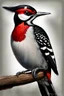 Placeholder: Anthropomorphic woodpecker, photorealistic