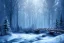 Placeholder: Forest ice palms twigs winter, bridge birds, bear, deer