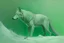 Placeholder: A mint colored ice elemental wolf painted by Birge Harrison