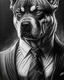 Placeholder: Illustrative sketch of a image of an angry humanoid dog, suit and tie, arte lineal ultra quality, 8k, cabeza completa, cabeza completa