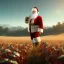 Placeholder: franz frazetta styl,santa claus in the middle of the corn field