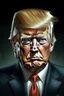 Placeholder: Portrait of Donald trump, half cyborg
