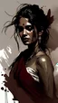 Placeholder: Beautiful young Indian sad crying woman with long black messy hair, hazel eyes and nice maroon lips, in expensive designer ash saree, dynamic pose, oil on canvas, concept art by Greg Rutkowski, WLOP, Wadim Kashin, Alberto Seveso and Russ Mills