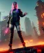 Placeholder: Billie Eilish, in stockings, cyberpunk2077