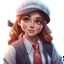 Placeholder: a cartoon girl wearing a hat and a tie, a character portrait by senior character artist, Artstation, sots art, 2d game art, artstation hd, official art