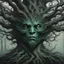 Placeholder: a painting of a tree in the style of beautiful grotesque, hyper-realistic, hyper-detailed, portraits, pale malachite and dark gray, ratcore, onii kei, emotional sensitivity, visceral art