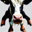 Placeholder: cow in a pantsuit