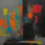 Placeholder: Minimal abstract oil painting of bright triadic colour . with random words. Brutalist fragments Line sketches. illuminated at night. In the style of Justin Mortimer and Phil Hale and Ashley Wood